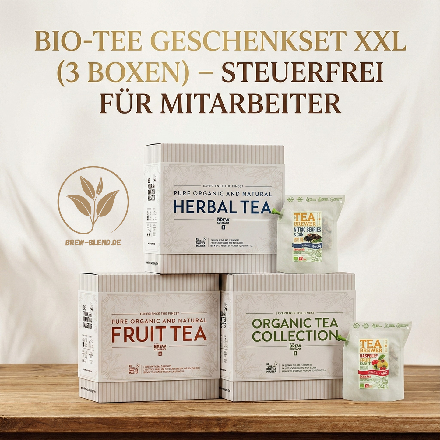 Bio-Tee Geschenkset XXL (3 Boxen) – Steuerfrei für Mitarbeiter